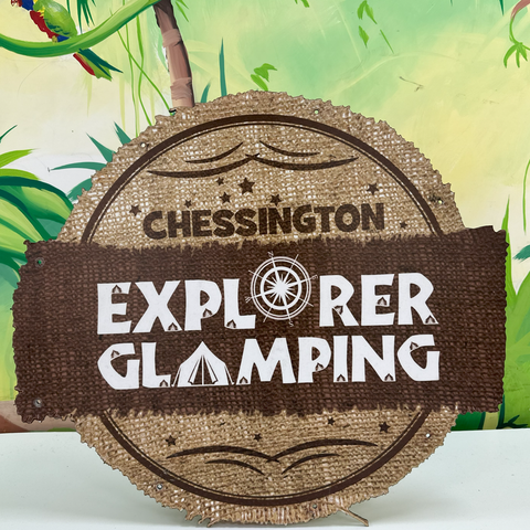 Explorer Glamping Logo Sign - Small