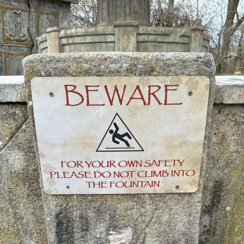 Wild Asia Fountain - Beware Sign #3