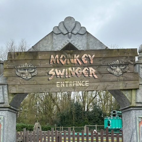 Monkey Swinger Wooden Entrance Sign