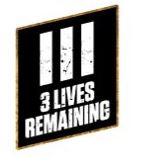 Lives Remaining Lenticular Pin Badge